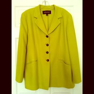 ELLEN TRACY Lime Green Blazer/Coat